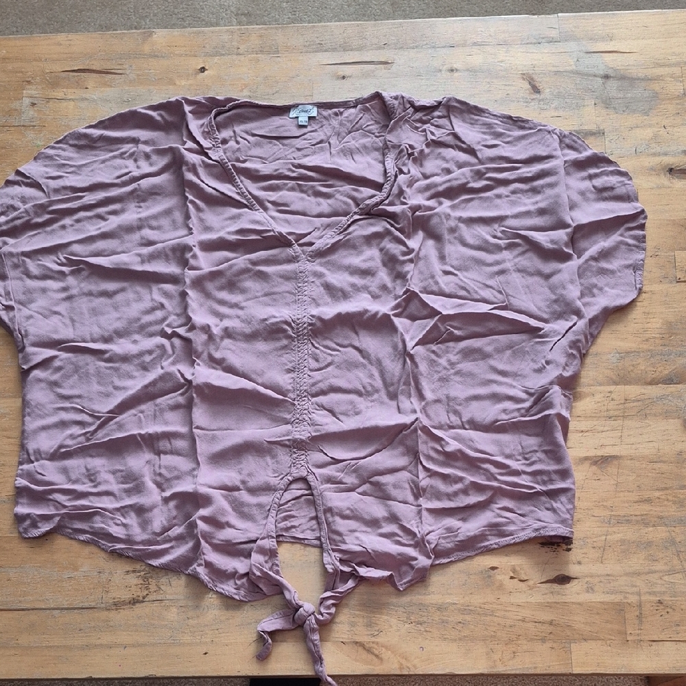 Kismet Dusty Rose Tie-Front Blouse